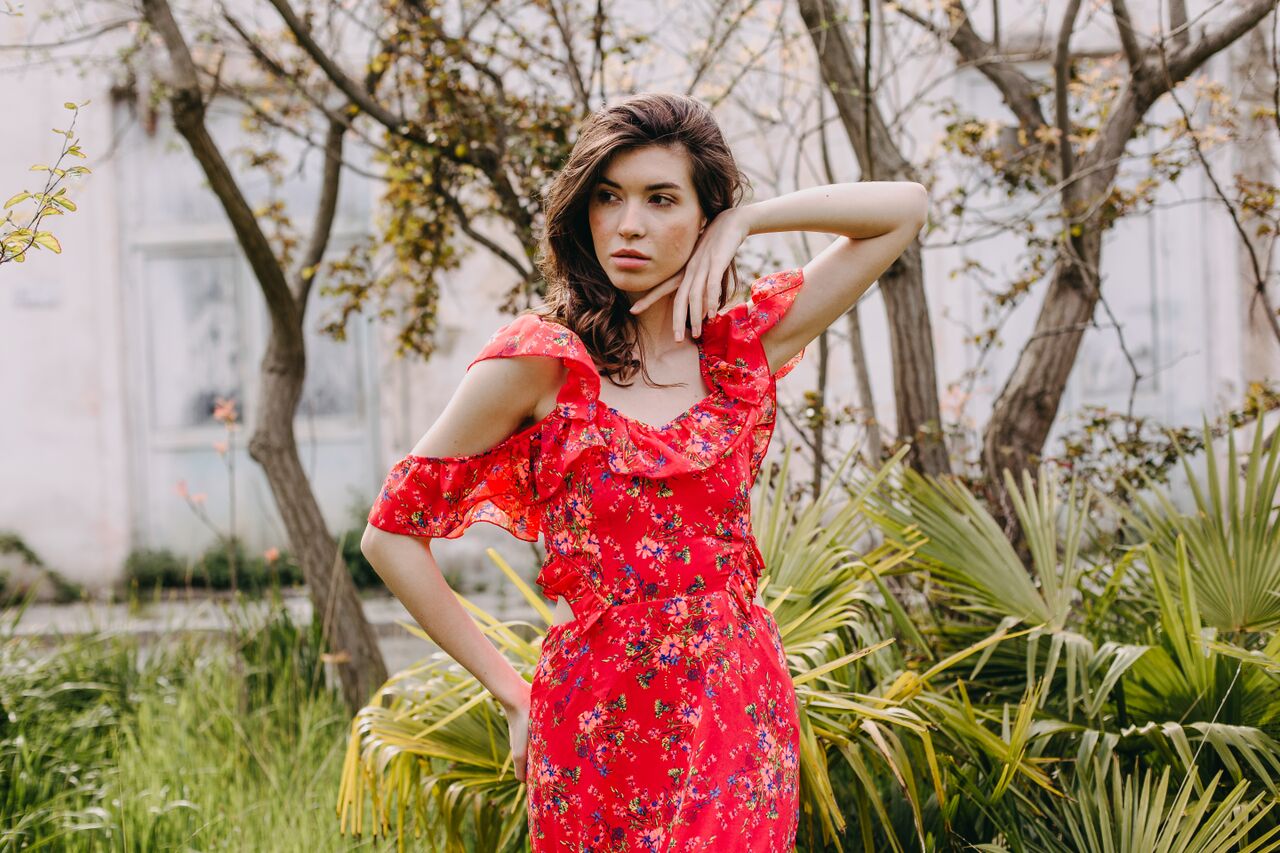 Isabel Red Ruffled Dress