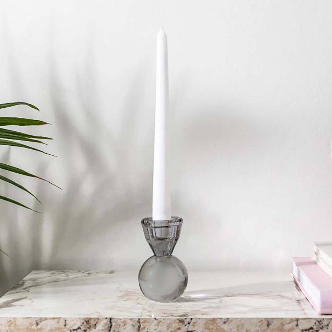 Narcissus Purple Crystal Candle Holder