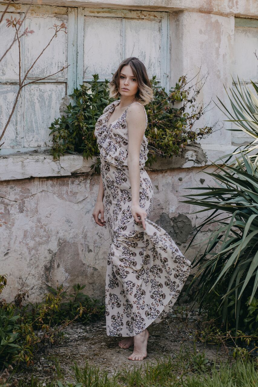 Summer Wine Ruffled Maxi Dress