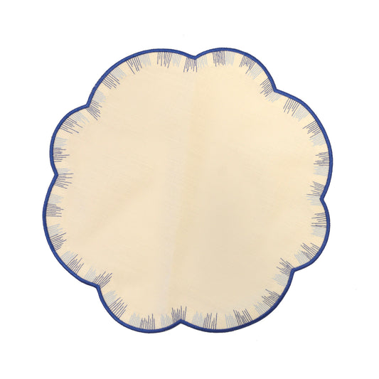 Blue Flower Shaped Napkins, S/4