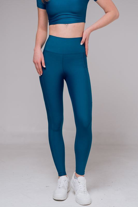 Sapphire Blue High Waist Leggings