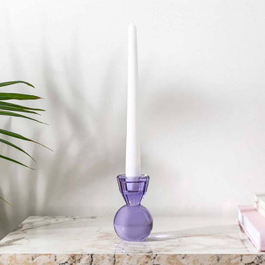 Narcissus Purple Crystal Candle Holder