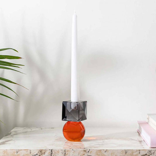 Custom Made Crystal Candle Holder. Available in Four Colors.